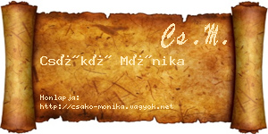Csákó Mónika névjegykártya